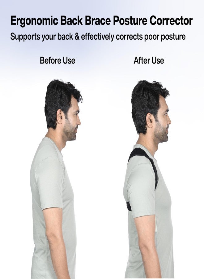 FOVERA Posture Corrector for Men & Women|Premium Neoprene Fabric - Breathable & Comfortable|Adjustable Back Brace for Upper & Mid Back Pain Relief, (Half) - Image 4