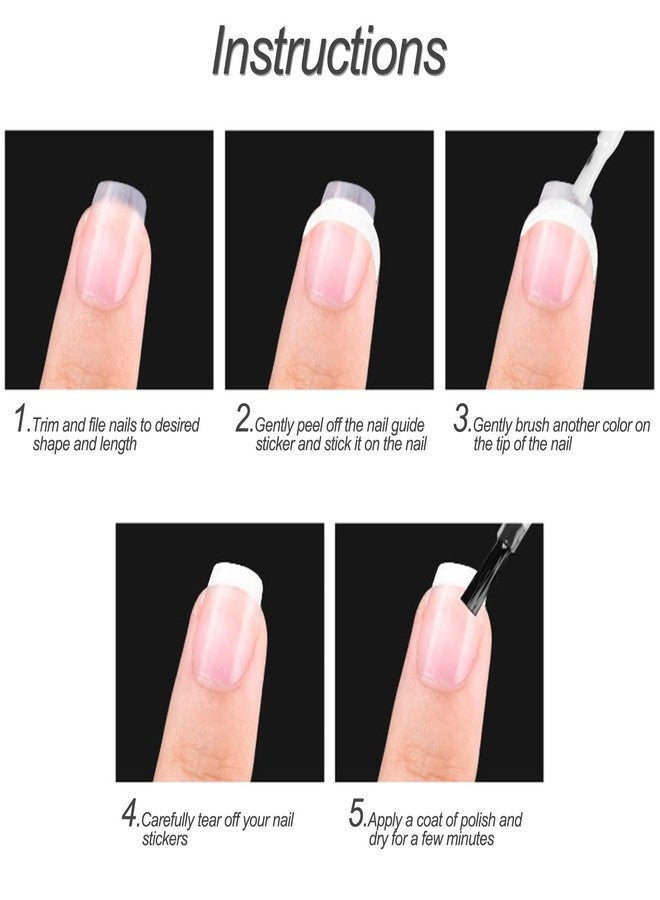 1350 قطعة ملصقات أظافر فرنسية، 25 ورقة ملصقات مانيكير فرنسية، ملصق طرف فرنسي، ملصق أظافر ذاتي اللصق لمانيكير فرنسي لأدوات تزيين المانيكير (تصميم شكل القمر) - Image 3