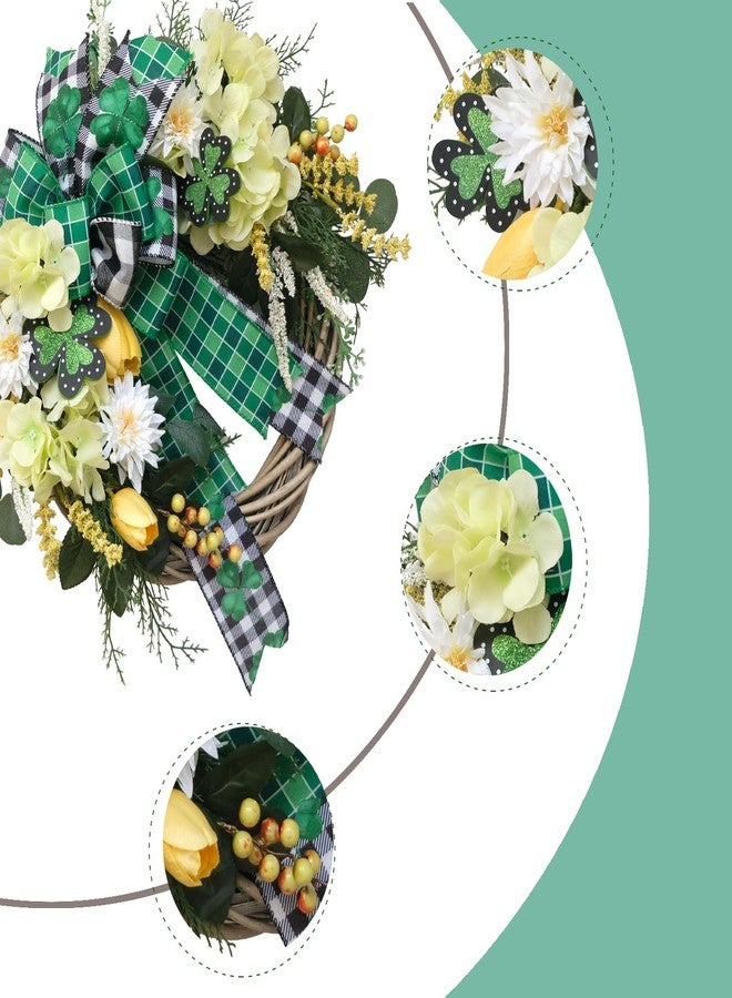 TEMPUS Spring/Summer Front Door Wreath 18 Inch Artificial Tulip and Hydrangea Wreath—Farmhouse-Style Greenery Door Decoration for Home, Windows, Walls, and All-Season Indoor/Outdoor Decor - Image 2