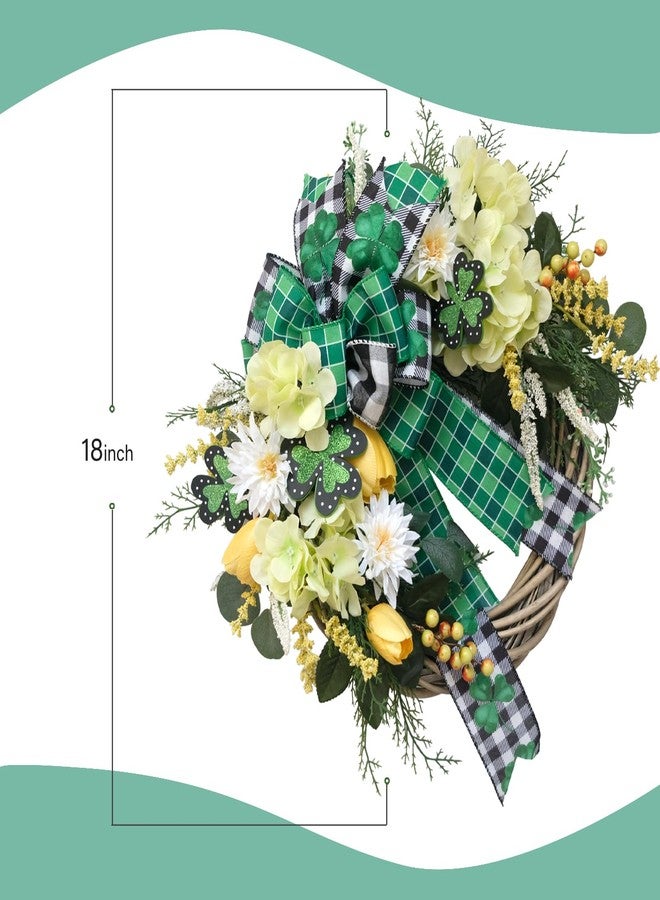 TEMPUS Spring/Summer Front Door Wreath 18 Inch Artificial Tulip and Hydrangea Wreath—Farmhouse-Style Greenery Door Decoration for Home, Windows, Walls, and All-Season Indoor/Outdoor Decor - Image 3