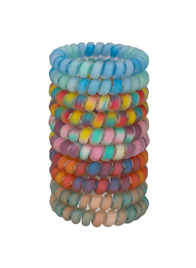 JessLab Spiral Hair Ties For Ladies, 10-Pack Elastic Hair Ties, Cute Plastic Coil Hair Ties, No-Damage Hair Accessory For Women And Children With Thick Or Thinning Hair, Rainbow  - Image 1