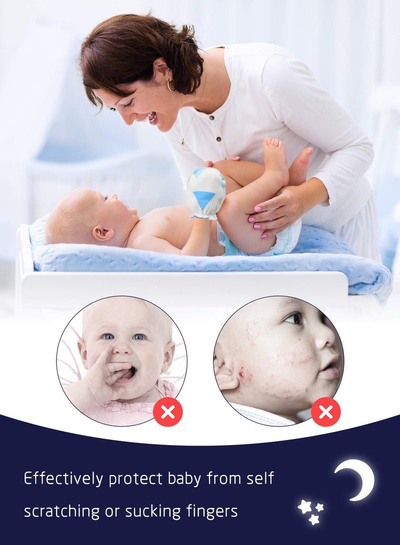 Anti-Scratch Baby Mittens Cute Newborn No Scratch Mitten Gloves for Little Boys Girls 0-6 Months Multicoloured 9 Pairs - Image 2