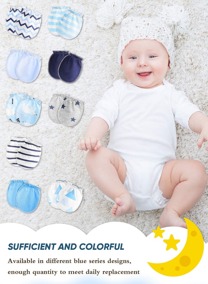 Anti-Scratch Baby Mittens Cute Newborn No Scratch Mitten Gloves for Little Boys Girls 0-6 Months Multicoloured 9 Pairs - Image 4