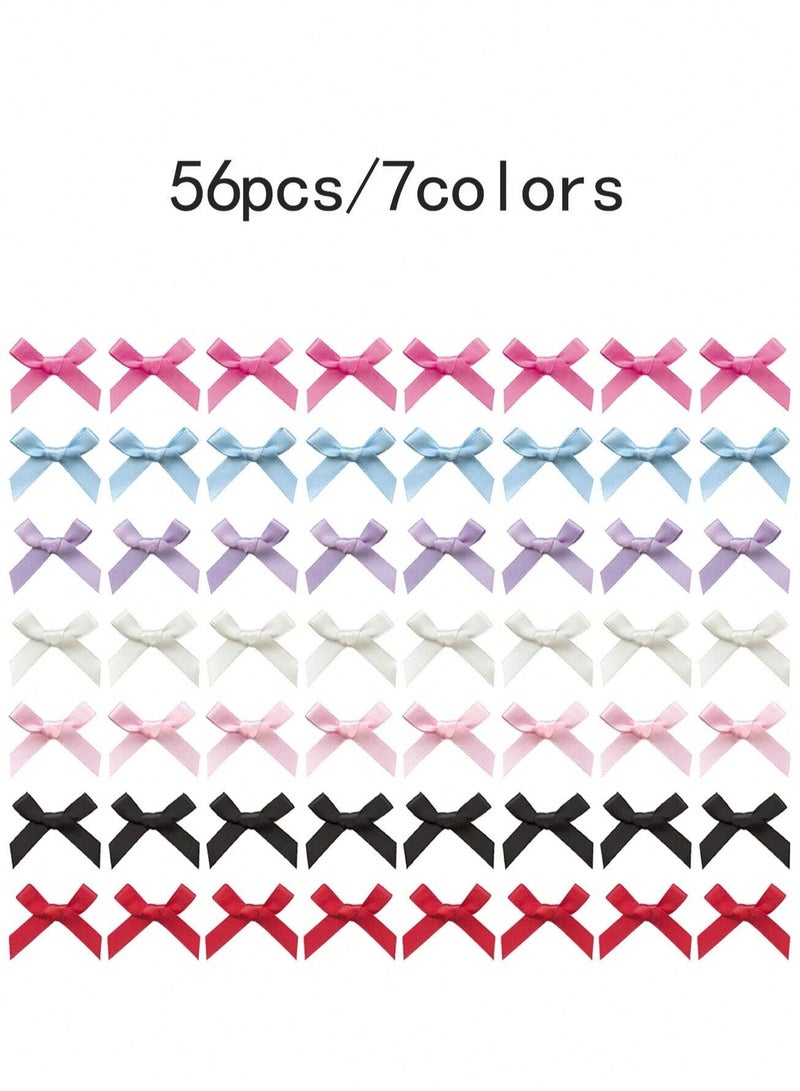 إسكدنيا مشابك شعر صغيرة على شكل فيونكة، 56 قطعة، إكسسوارات شعر على شكل فيونكة لطيفة غير قابلة للانزلاق للنساء والفتيات (7 ألوان) - Image 2