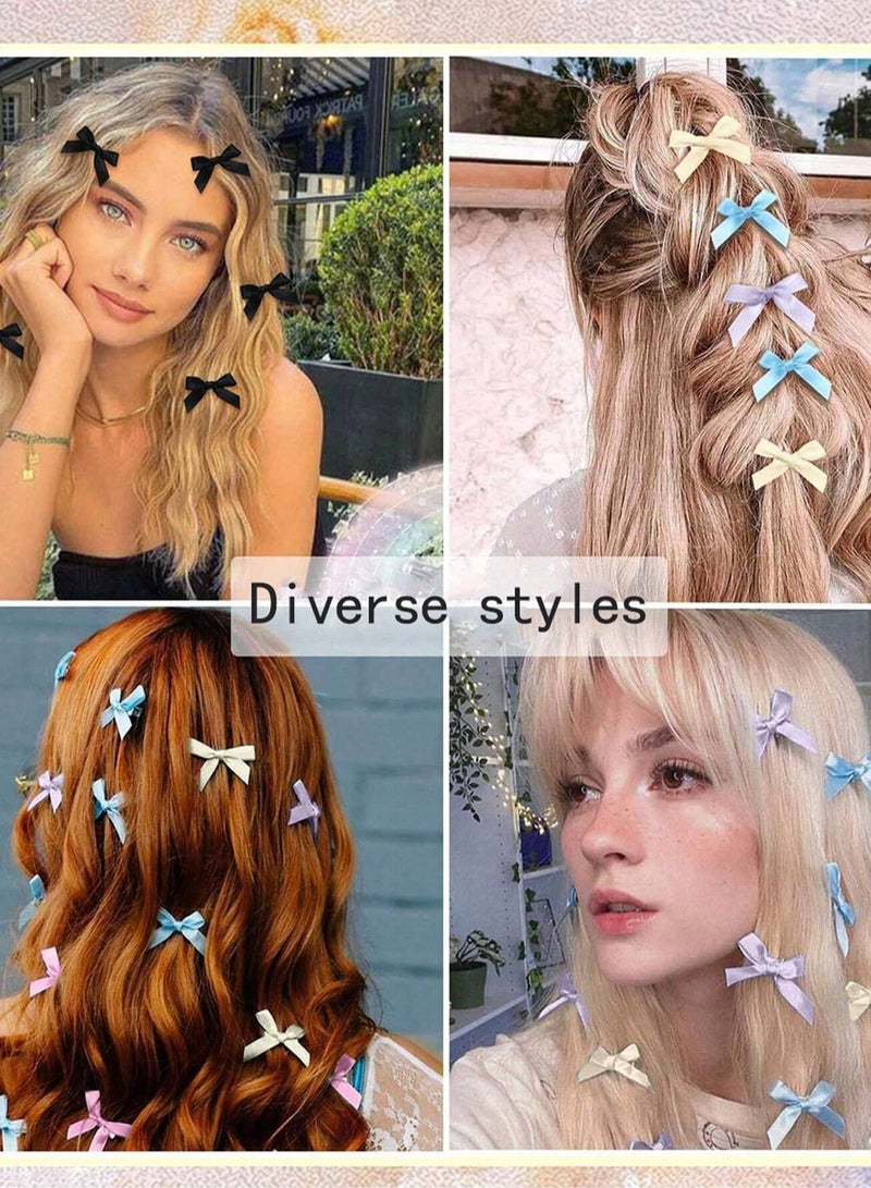 إسكدنيا مشابك شعر صغيرة على شكل فيونكة، 56 قطعة، إكسسوارات شعر على شكل فيونكة لطيفة غير قابلة للانزلاق للنساء والفتيات (7 ألوان) - Image 5