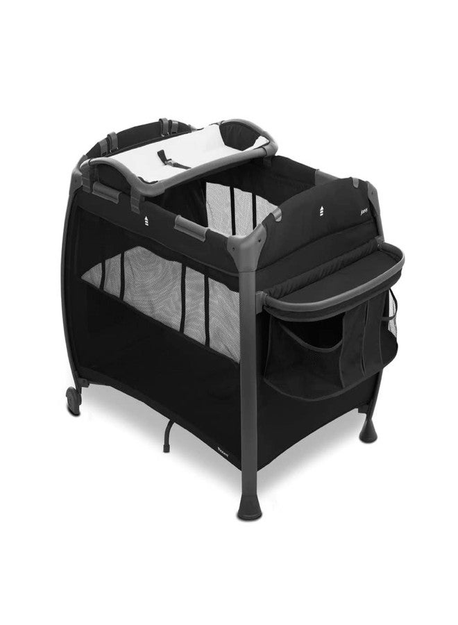 Joovy Room-Playard, Nursery Center, Bassinet, Changing-Table, Black - Image 1