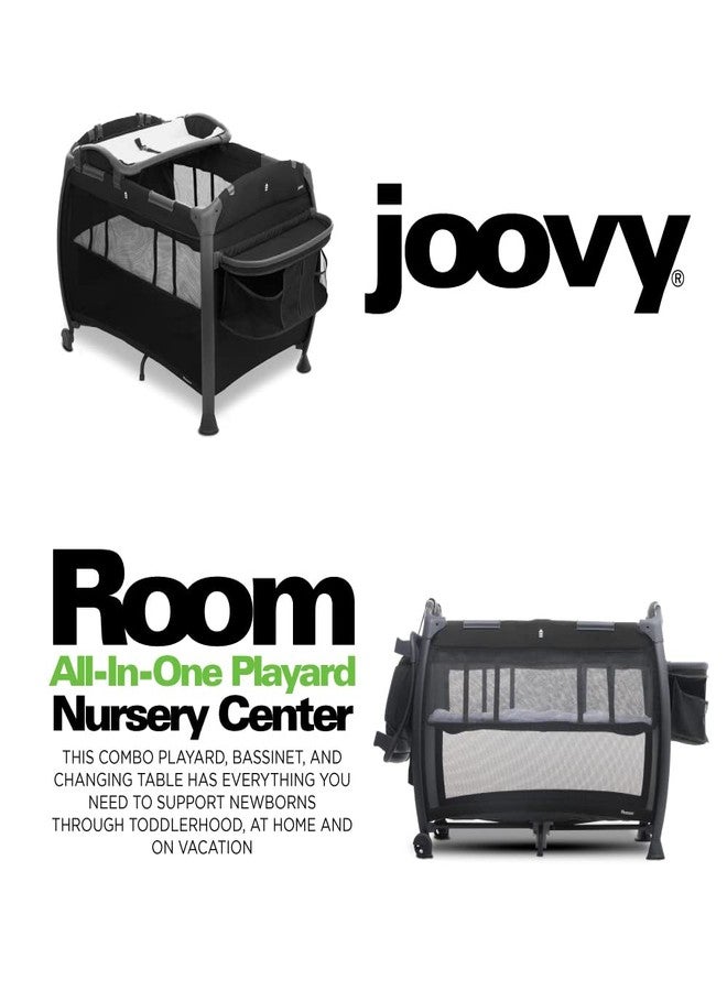 Joovy Room-Playard, Nursery Center, Bassinet, Changing-Table, Black - Image 3