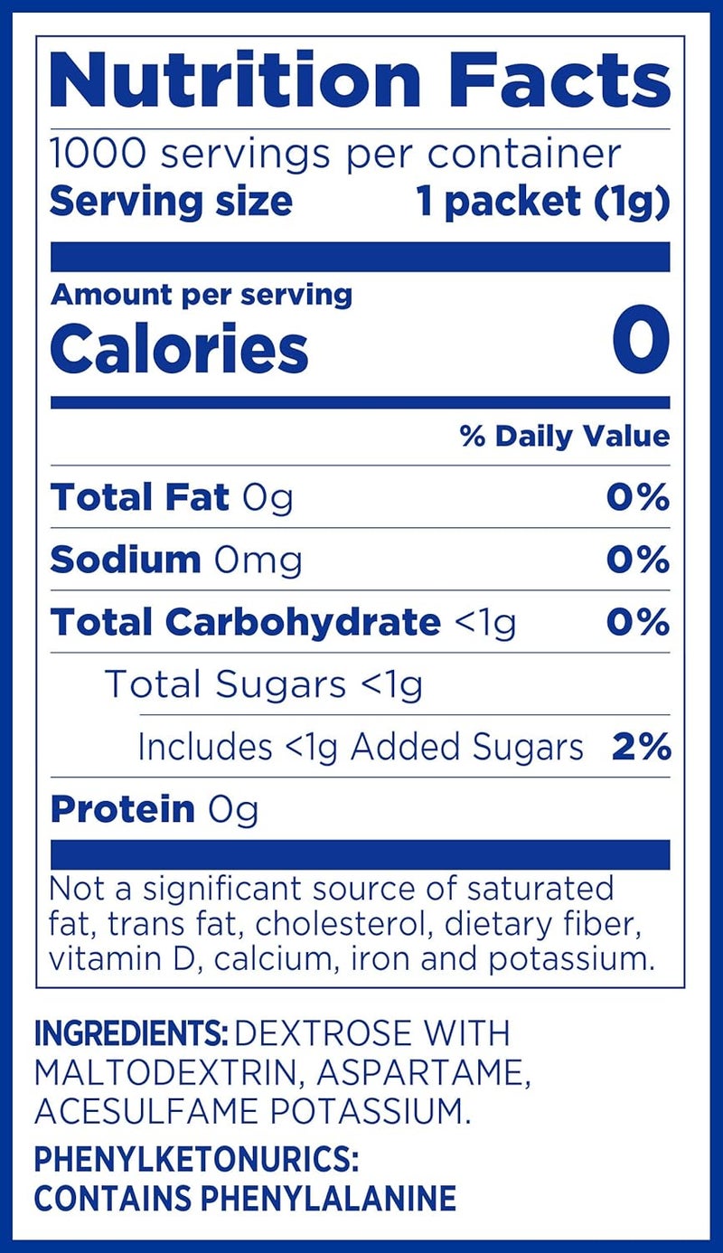 Equal Aspartame Zero Calorie Sweetener - 115 Sachets - Image 2