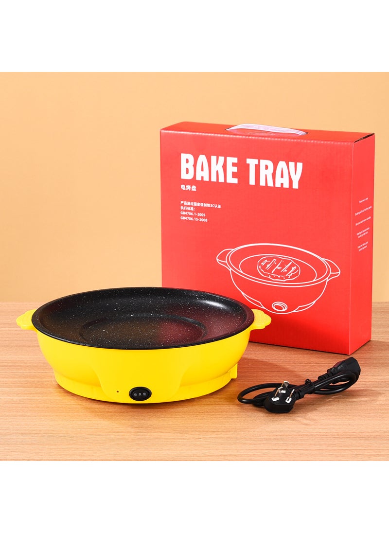 Generic Versatile Cute Yellow Duck Electric Grill Mini Non-Stick 30cm yellow electric baking tray 