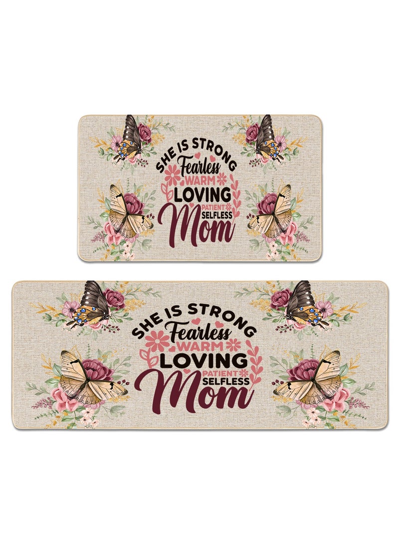 2 PCS Kitchen Floor Mats Rugs Set, Cushion Floor Carpet, Waterproof, Oil Resistant and Anti-Fatigue PU Standing Mat for Kitchen, Floor, Office, Sink, Laundry 45*75CM+45*120CM - Image 1