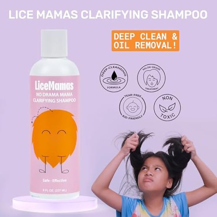 Lice Mamas Lice Clarifying Shampoo - Deep Cleansing Anti-Lice Treatment for All Ages, Removes Build-Up & Refreshes Scalp, No Harsh Chemicals, 8 oz - Image 2