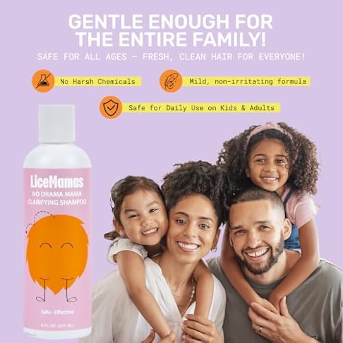 Lice Mamas Lice Clarifying Shampoo - Deep Cleansing Anti-Lice Treatment for All Ages, Removes Build-Up & Refreshes Scalp, No Harsh Chemicals, 8 oz - Image 5