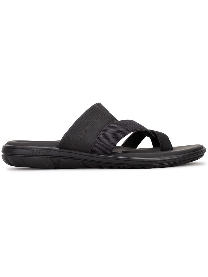 Bata Mens VOLDER Toe Ring Sandals, Black, - Image 2