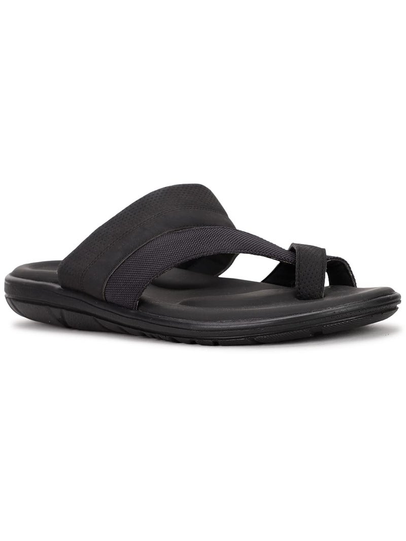 Bata Mens VOLDER Toe Ring Sandals, Black, - Image 1