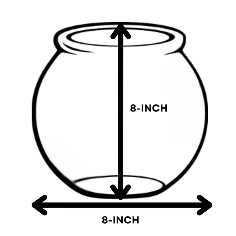 7pets 8-inch Glass Fish Bowl with Neck Collar, Suitable for Small Fish, Plants | Optimum Fish Tank Choice for Office & Home Decor - Image 5