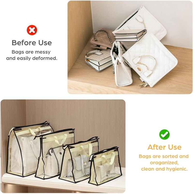 Interesse 12 Packs Dust Bags for Handbags, Clear Handbag Storage, Purse Storage Organizer for Closet, Purse Cover Hanging Closet Organizer with Zipper and Handles, Valentine's Day gift - Image 5