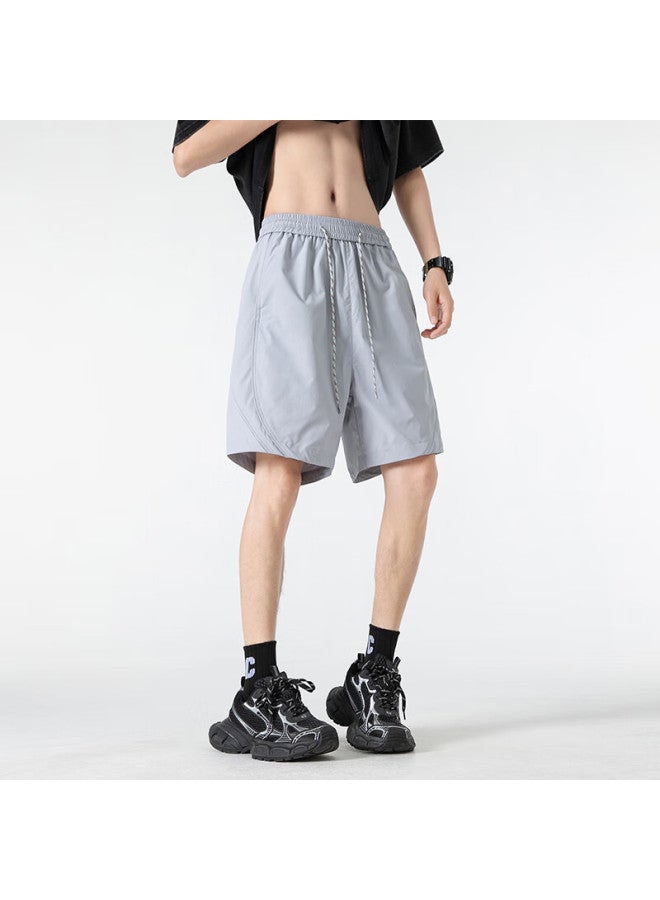 Dingfengbaoluo Summer Outdoor Workwear Shorts Men Loose Quick-drying Breathable Casual Five-point Pants Bk08 Cloud Grey 2XL - Image 5