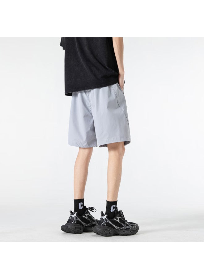 Dingfengbaoluo Summer Outdoor Workwear Shorts Men Loose Quick-drying Breathable Casual Five-point Pants Bk08 Cloud Grey 2XL - Image 2