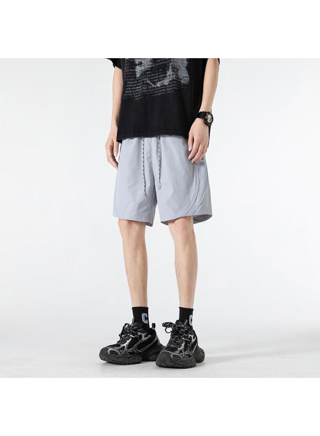 Dingfengbaoluo Summer Outdoor Workwear Shorts Men Loose Quick-drying Breathable Casual Five-point Pants Bk08 Cloud Grey 2XL - Image 3