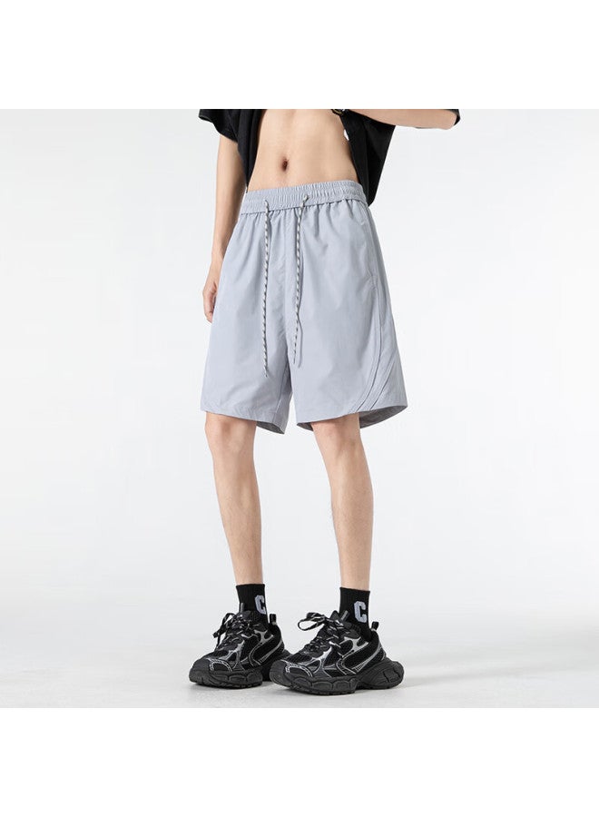 Dingfengbaoluo Summer Outdoor Workwear Shorts Men Loose Quick-drying Breathable Casual Five-point Pants Bk08 Cloud Grey 2XL - Image 4