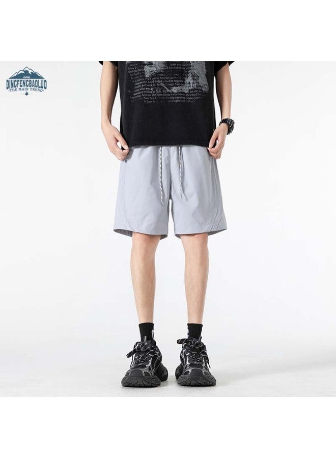 Dingfengbaoluo Summer Outdoor Workwear Shorts Men Loose Quick-drying Breathable Casual Five-point Pants Bk08 Cloud Grey 2XL - Image 1