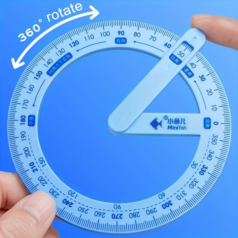 Pink 360 Degree Rotating Protractor Precision Angle Measuring Tool for Drafting Drawing - Image 2