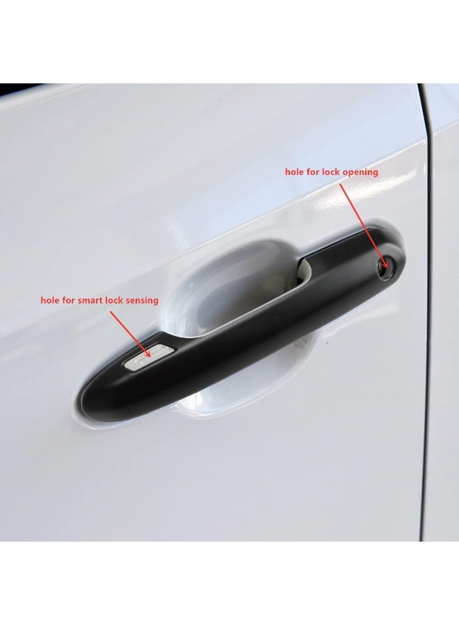 DLOVEG Exterior Door Handle Covers Compatible for 2019-2022 2023 2024 2025 Toyota Rav4 Accessories for Highlander 2024 2023 2022-2020 Handle Protectors with 4 Holes for Auto Sensors (Matte Black) - Image 4