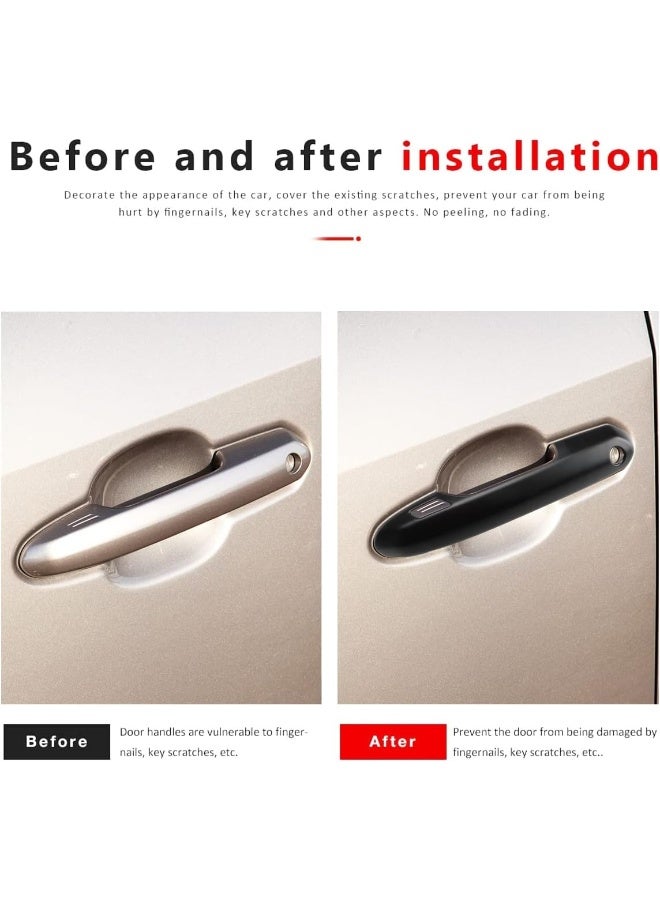 DLOVEG Exterior Door Handle Covers Compatible for 2019-2022 2023 2024 2025 Toyota Rav4 Accessories for Highlander 2024 2023 2022-2020 Handle Protectors with 4 Holes for Auto Sensors (Matte Black) - Image 2