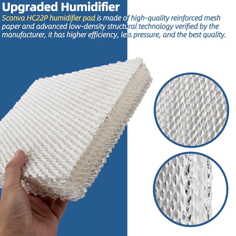 Sconva Hc22P Humidifier Filter Pad Replacement Filter Wicks Compatible With Honeywell He100  He150  He220  He225 He240 & Aprilaire 110 220 550 (Pack Of 2) - Image 4