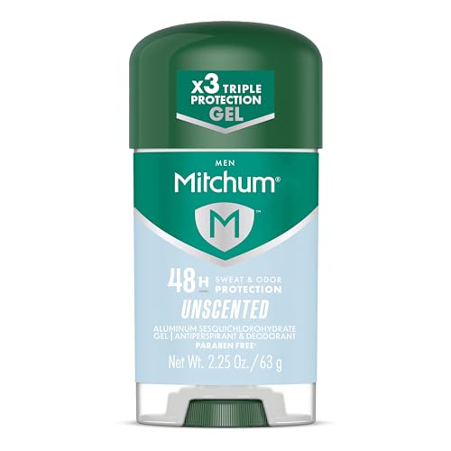 Mitchum Mens Triple Odor Protection Antiperspirant Deodorant Gel Unscented 48HR Protection 225 oz - Image 1