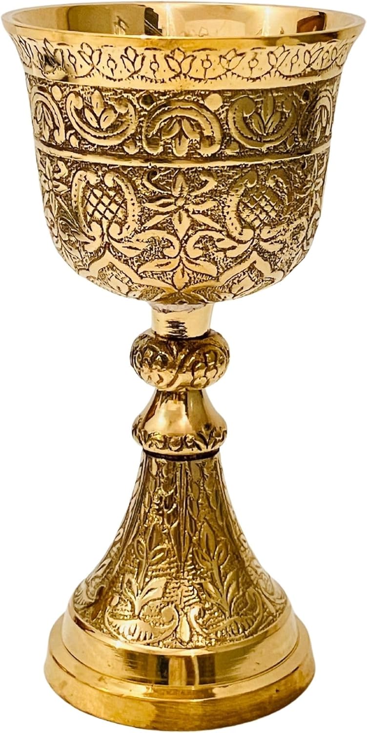 ALADEAN ALADEAN Vintage Chalice Goblet  1x Royal Wine Cups of King Arthur  Renaissance Medieval Goblet Gifts Wedding Anniversary Ceremonial Drinkware Pack of 1pc King Chalice  - Image 1