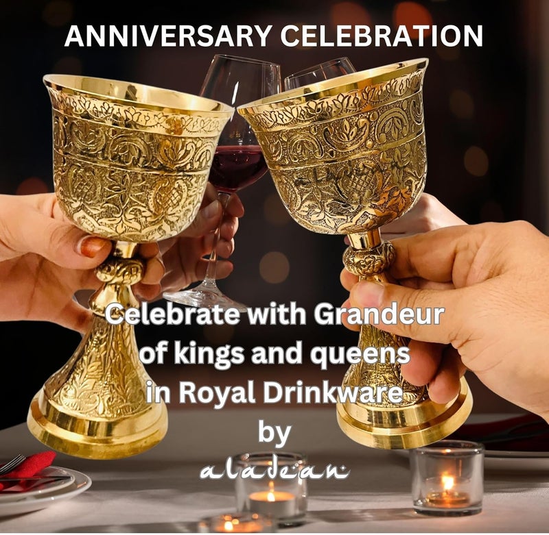 ALADEAN ALADEAN Vintage Chalice Goblet  1x Royal Wine Cups of King Arthur  Renaissance Medieval Goblet Gifts Wedding Anniversary Ceremonial Drinkware Pack of 1pc King Chalice  - Image 4