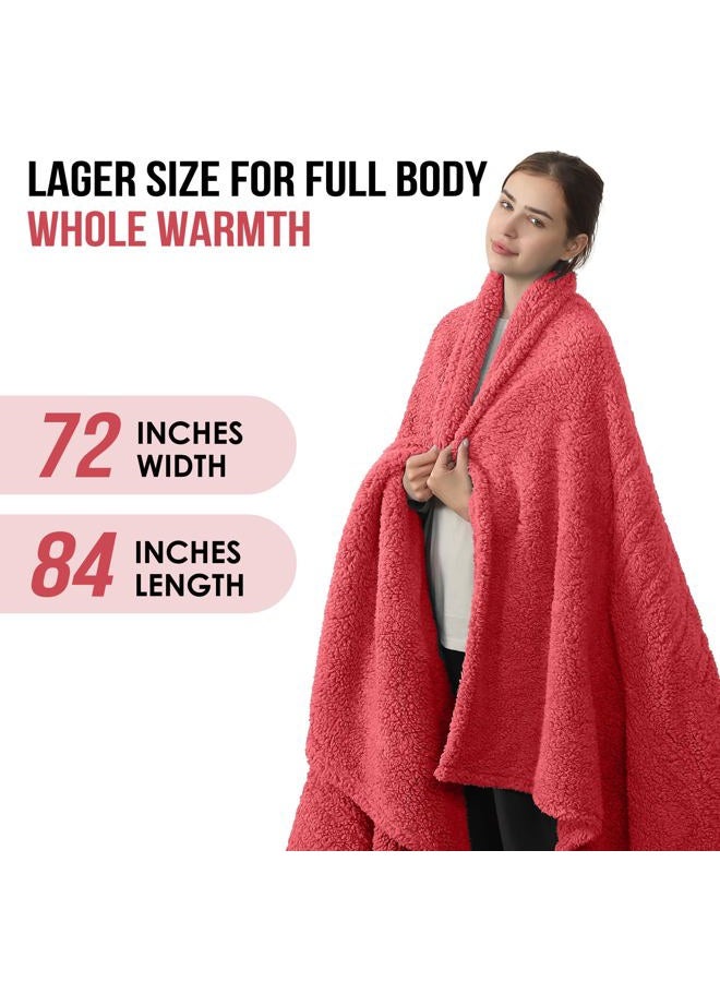 ESTINGO Full Size Heated Blanket, Electric Heated Blanket with 6 Heating Levels & 1-10 Hours Adjustable Timer, Ultra Soft and Thick Washable Full Electric Blanket for Bed, 72"X84", Rose Pink - Image 2