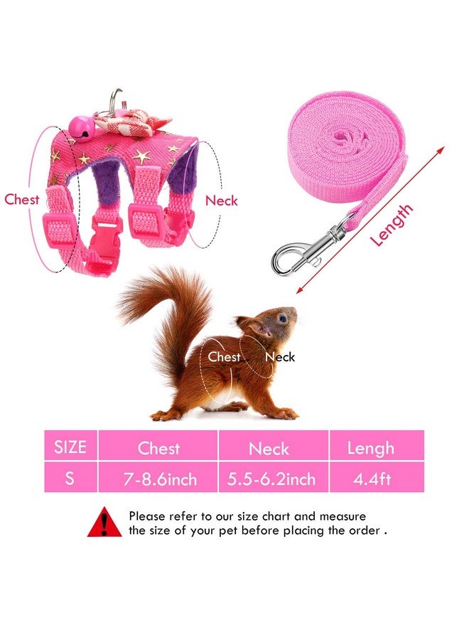 ساتينور طقم من قطعتين من حزام ومقود الهامستر الصغير من ساتينور، ملابس خنزير غينيا مع جرس وعقدة فيونكة وديكور جرس، سترة مبطنة مريحة بدون شد مخططة لخنزير غينيا والهامستر والفئران - Image 3