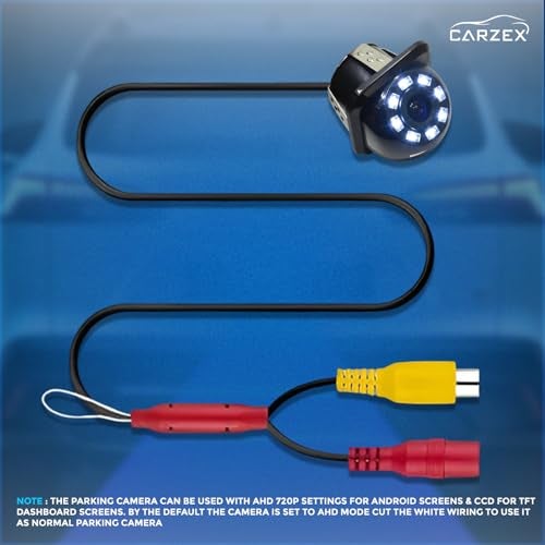 CARZEX Car Rear View 8 LED Dome Camera 720P Reverse Parking Number Plate Camera for Cars - Image 5