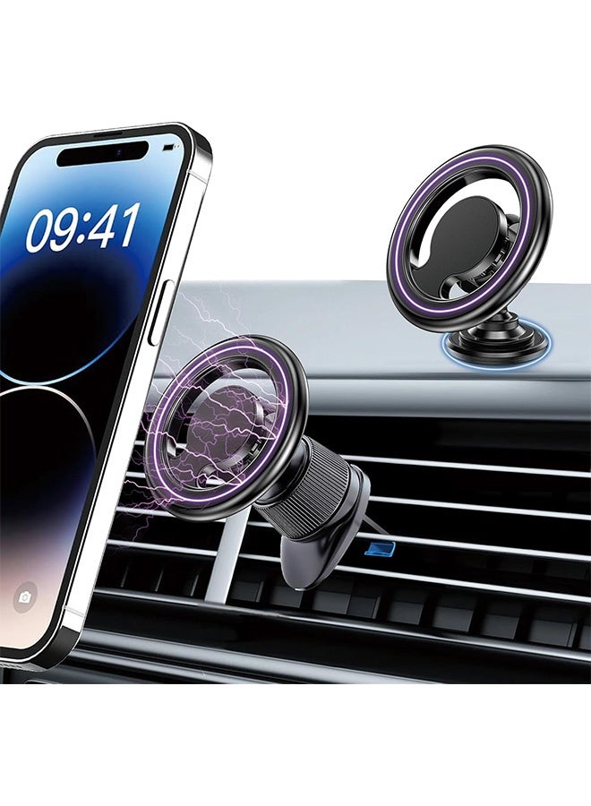 Gecomo Rotatable Magsafe Car Phone Mount Air Vent Magnetic Car Mobile Holder for Android and All Smartphones - Car Phone Clip Holder Mobile Stand - Image 1