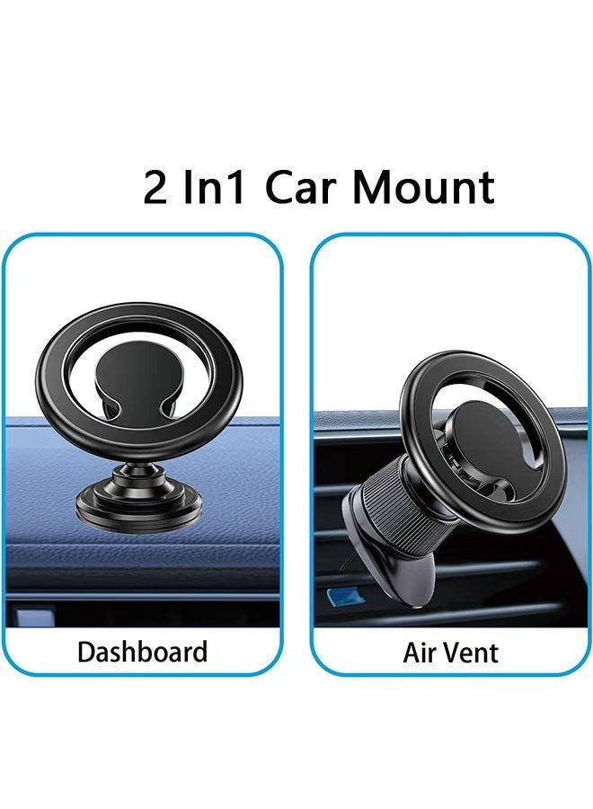 Gecomo Rotatable Magsafe Car Phone Mount Air Vent Magnetic Car Mobile Holder for Android and All Smartphones - Car Phone Clip Holder Mobile Stand - Image 2
