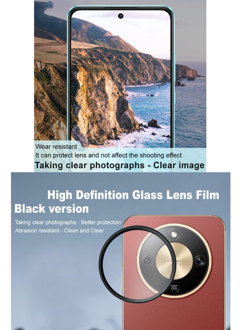 LENS SHIELD فور أونر X9d - واقي عدسة زجاجي مقسى عالي الدقة 3D، واقي كاميرا زجاجي مقسى مع حماية من الخدوش والسقوط - أسود - Image 4
