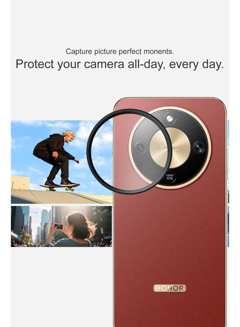 LENS SHIELD فور أونر X9d - واقي عدسة زجاجي مقسى عالي الدقة 3D، واقي كاميرا زجاجي مقسى مع حماية من الخدوش والسقوط - أسود - Image 2