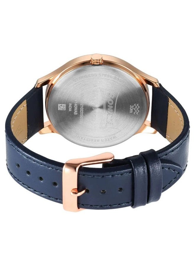 Sonata Unveil Quartz Multifunction Silver Dial Leather Strap Watch for Men-7140WL03 - Image 3