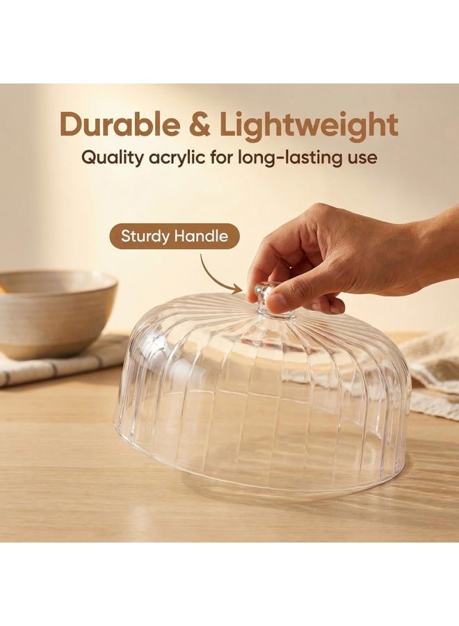 cutesun 11.8 Inch Cake Dome Cover, Acrylic Round Cake Stand Cover, Pastry Display Cloche for Food Plastic, Cake Cover Lid for Cake Stand Cake Plate Display Serving Platter - Image 2