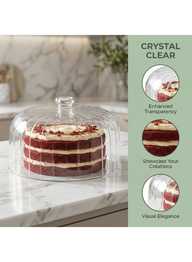 cutesun 11.8 Inch Cake Dome Cover, Acrylic Round Cake Stand Cover, Pastry Display Cloche for Food Plastic, Cake Cover Lid for Cake Stand Cake Plate Display Serving Platter - Image 5