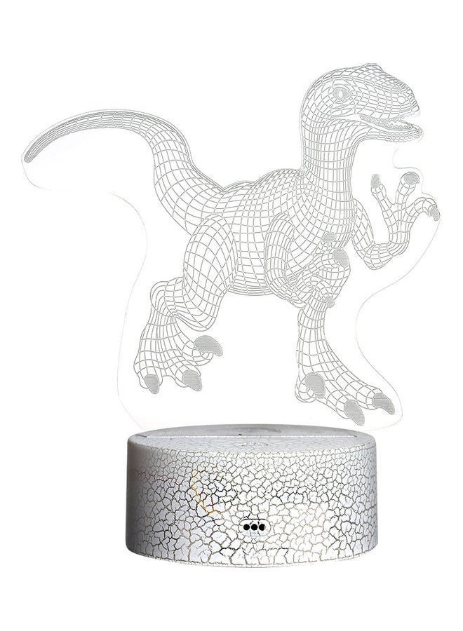 NIBEMINENT 3D Night Light Dinosaur-23 (crack base colorful + touch remote control) White 21.5*5.3*15cm - Image 2