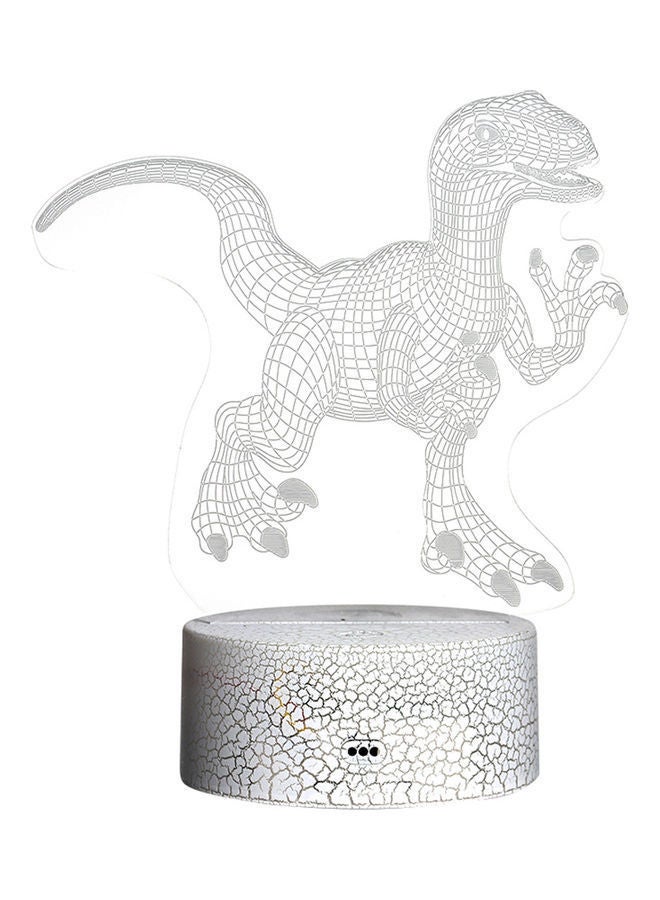 NIBEMINENT 3D Night Light Dinosaur-23 (crack base colorful + touch remote control) White 21.5*5.3*15cm - Image 1
