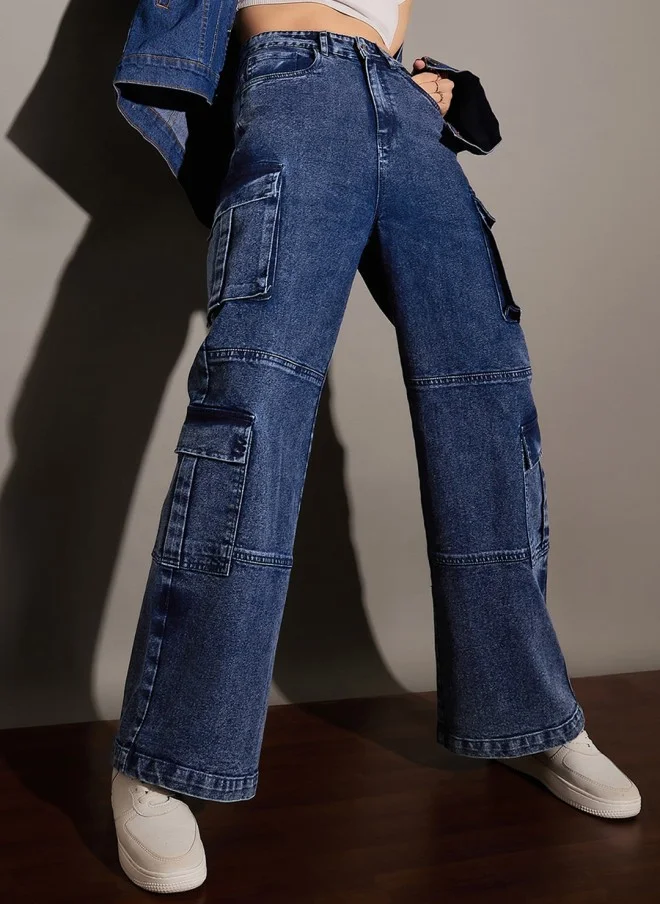 SASSAFRAS Light Fade Blue Stretchable Jeans for Women
