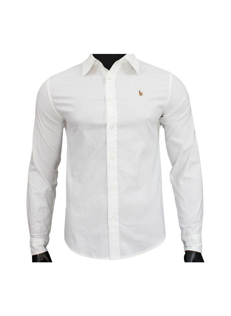 RALPH LAUREN - Ralph Lauren Polo The Iconic Slim Fit White Oxford Shirt - Image 1