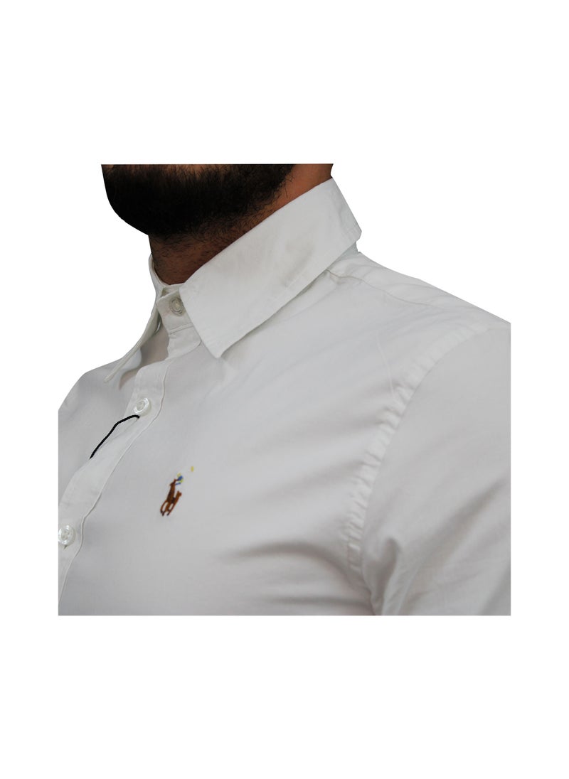 RALPH LAUREN - Ralph Lauren Polo The Iconic Slim Fit White Oxford Shirt - Image 1
