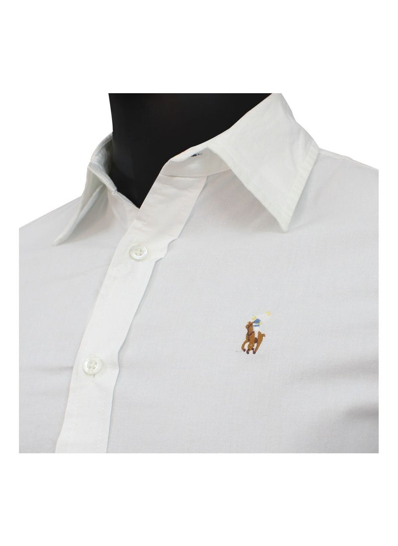 RALPH LAUREN - Ralph Lauren Polo The Iconic Slim Fit White Oxford Shirt - Image 1