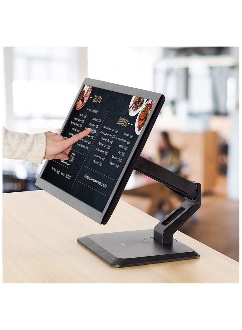 Newstar Single Pneumatic Monitor Arm 17–32″ | Gas-Spring Height Adjustable Desk Stand | Freestanding Base, Tilt, Swivel & Rotation, VESA Compatible – LDT35-T01 - Image 2
