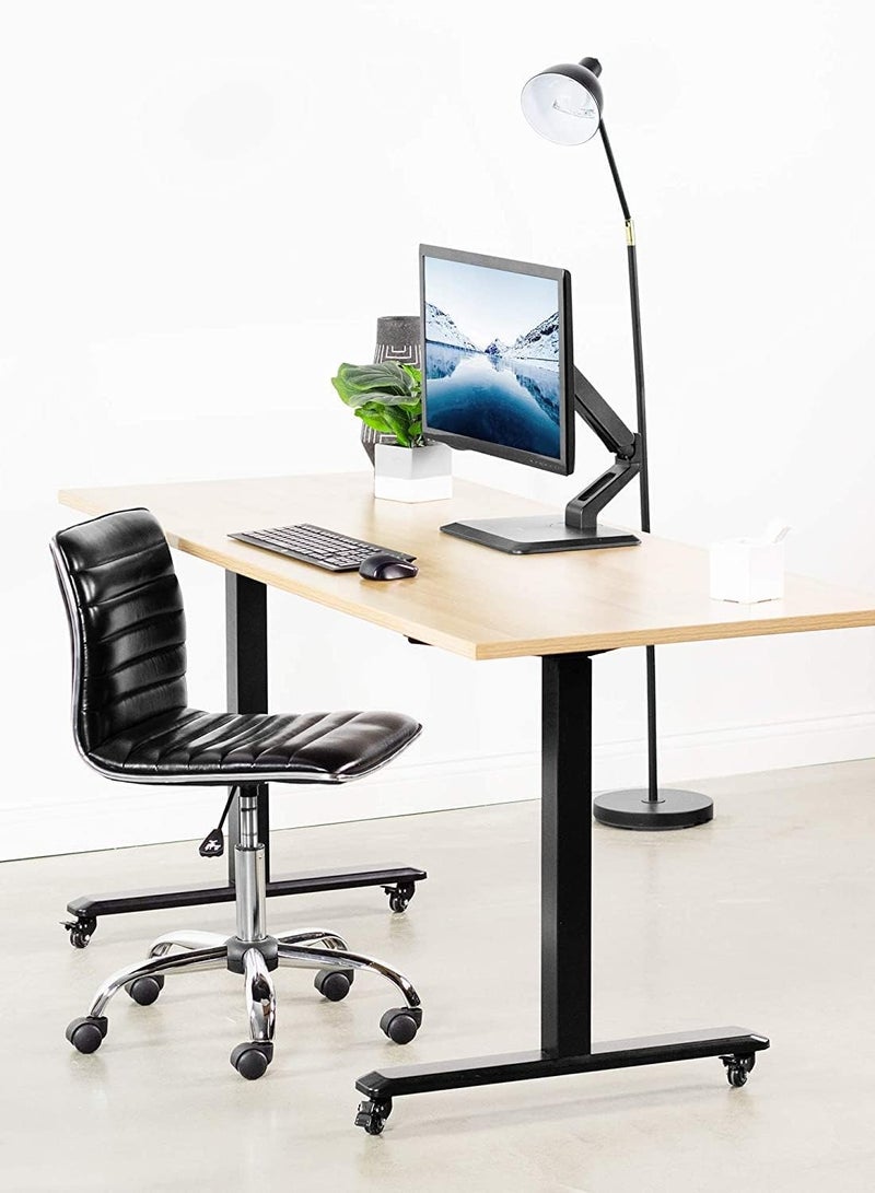 Newstar Single Pneumatic Monitor Arm 17–32″ | Gas-Spring Height Adjustable Desk Stand | Freestanding Base, Tilt, Swivel & Rotation, VESA Compatible – LDT35-T01 - Image 5